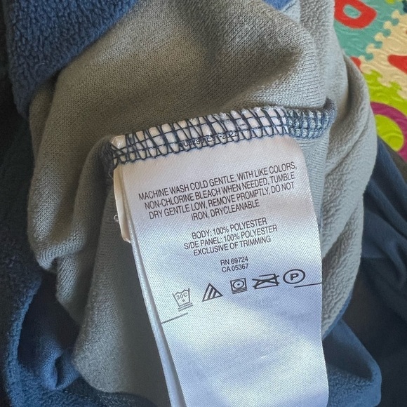 Columbia Blue Gray Half Zip Fleece Pullover Sweater Medium - Picture 10 of 10